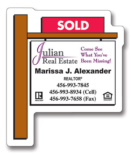 Magnet Real Estate Sold Sign Shape 25 Mil.