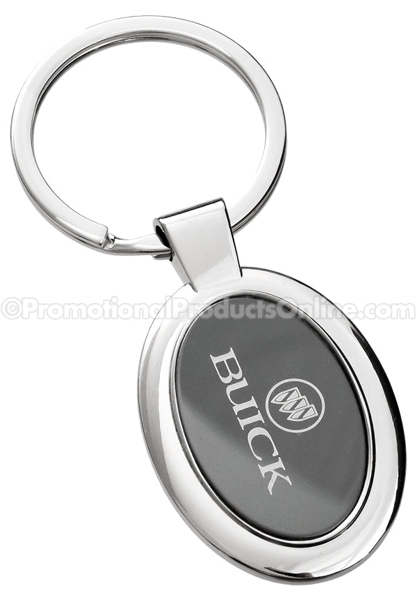 Onyx Oval Laser Engraved Keychains