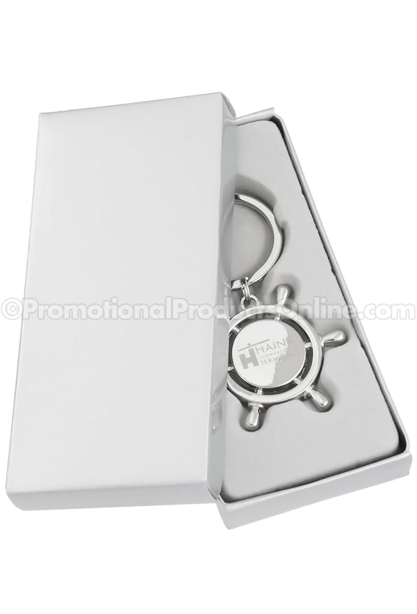 Ship's Helm Laser Engraved Keychains