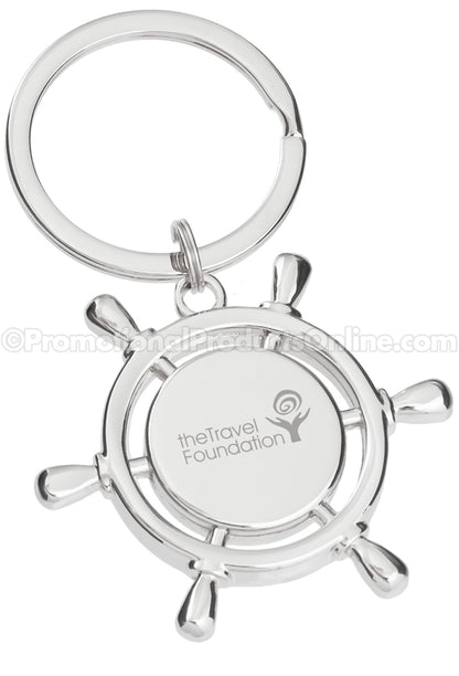 Ship's Helm Laser Engraved Keychains