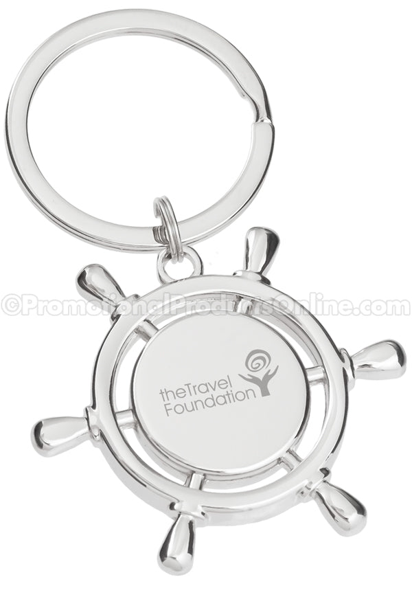 Ship's Helm Laser Engraved Keychains