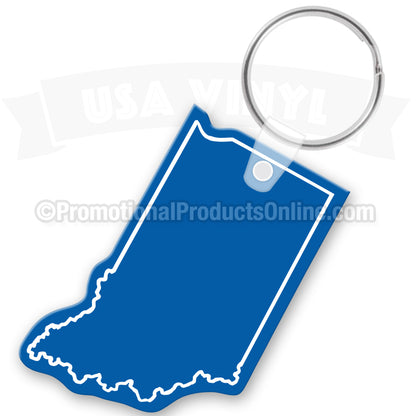 Indiana State Shaped Vinyl Keychains