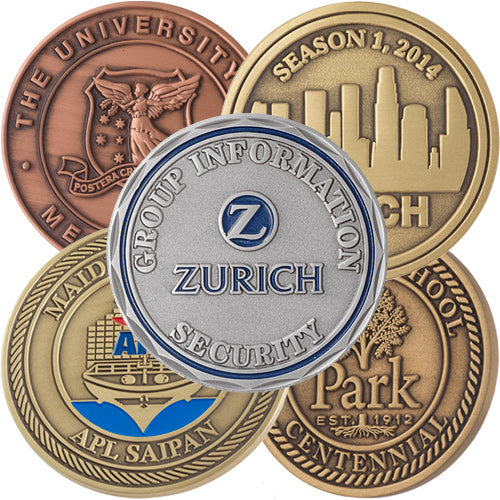 Antiqued Challenge Coins