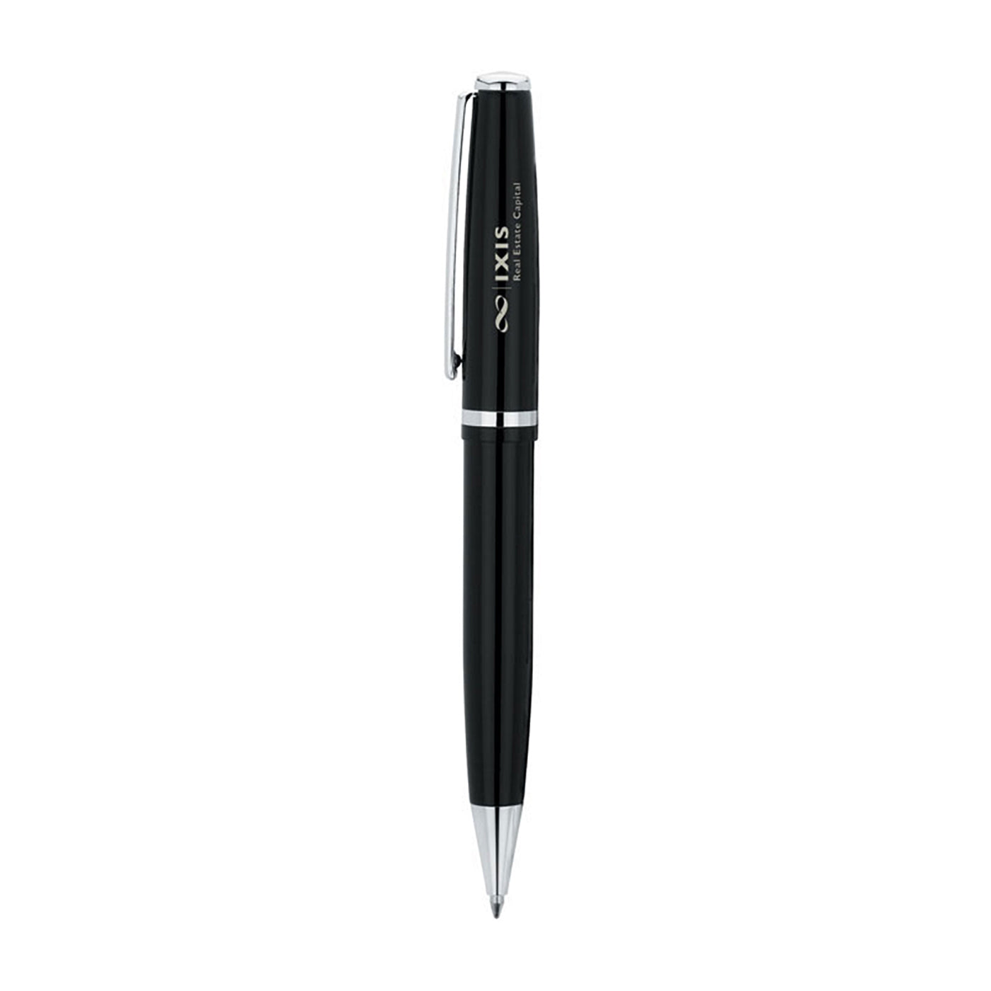 Chrome-Trimmed Brass Ballpoint Pen