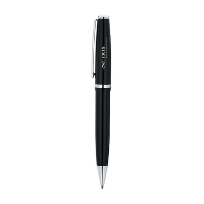 Chrome-Trimmed Brass Ballpoint Pen
