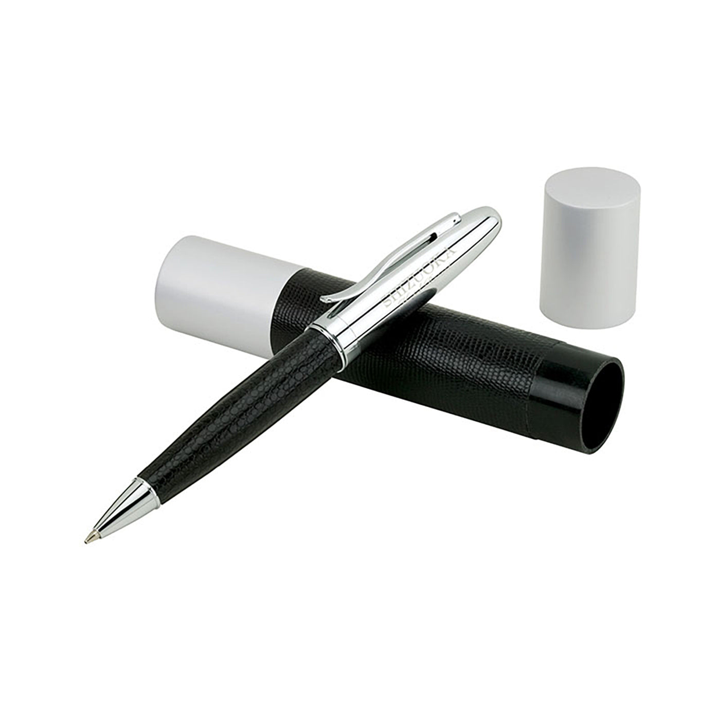 Brass Ballpoint Pen with Leatherette Tube Case
