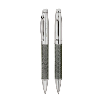 Chrome-Trimmed Fiber Barrel Ballpoint Pen