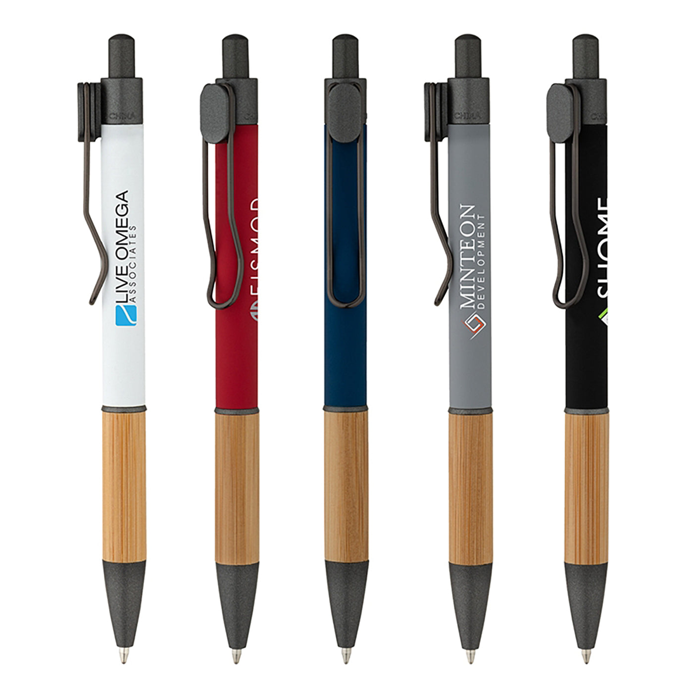 Bamboo Grip Aluminum Ballpoint Pen