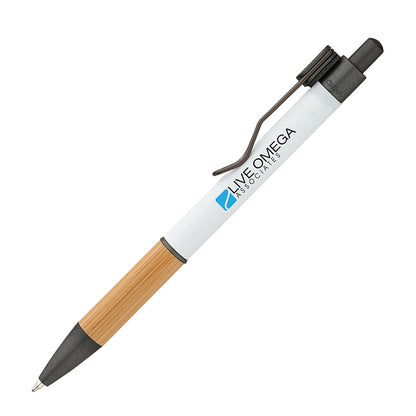 Bamboo Grip Aluminum Ballpoint Pen - BB6800W
