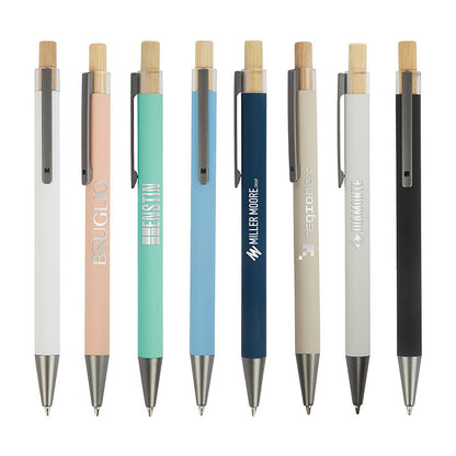 Recycled Aluminum Bamboo Plunger Pen
