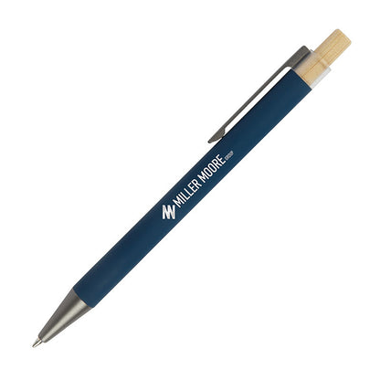 Recycled Aluminum Bamboo Plunger Pen - BB7700N
