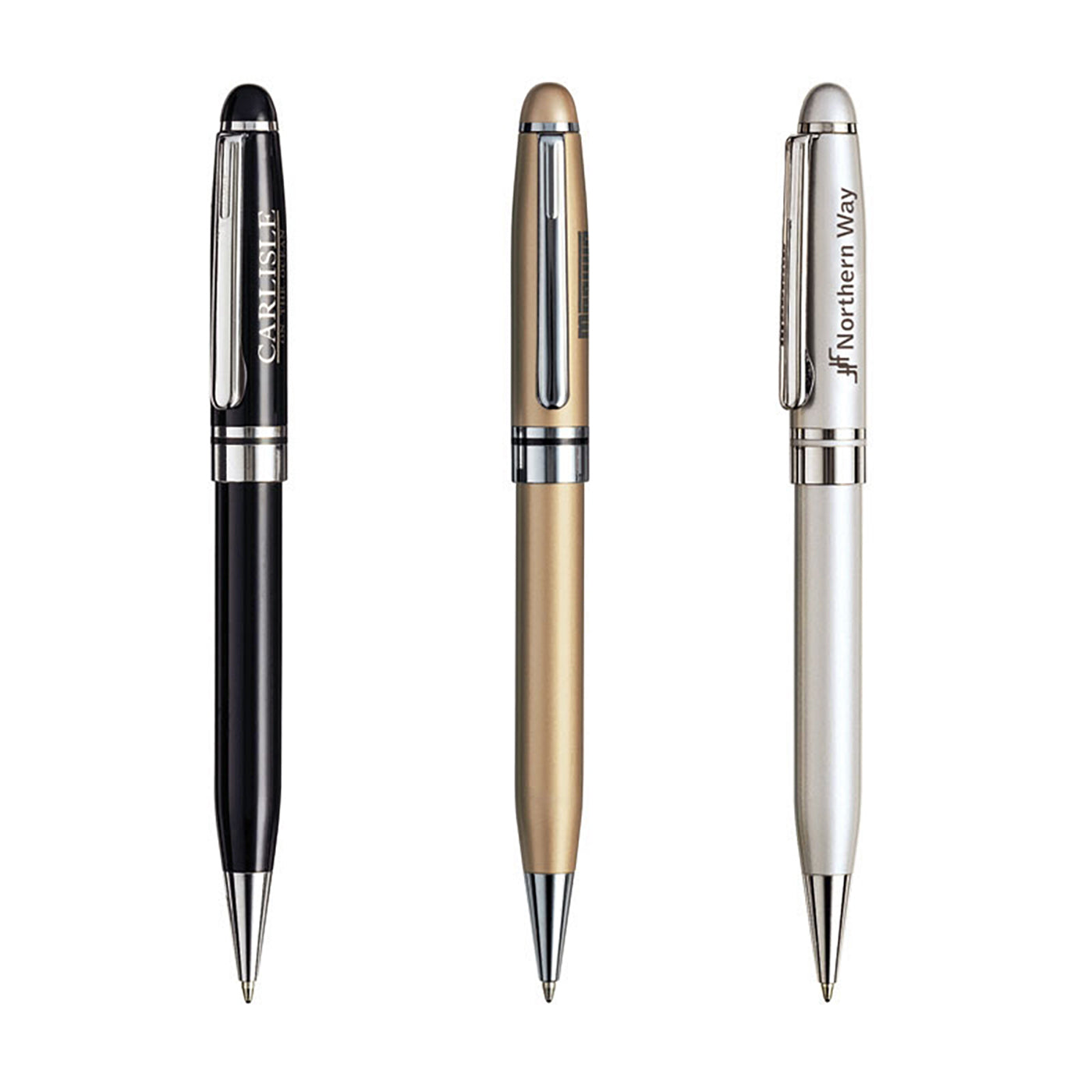 Brass Twist-Action Ballpoint with Chrome Accents