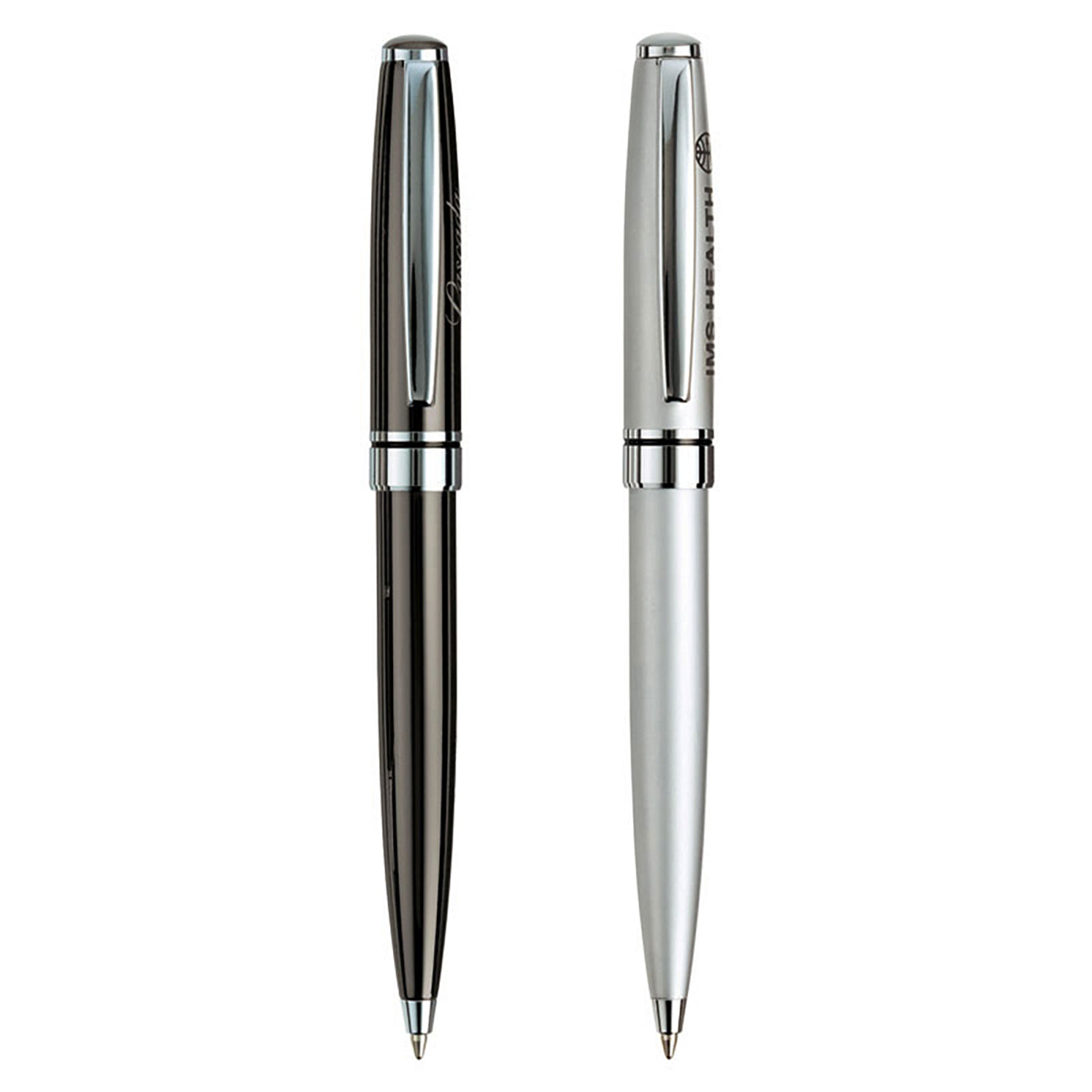 Chrome-Trimmed Brass Ballpoint Pen