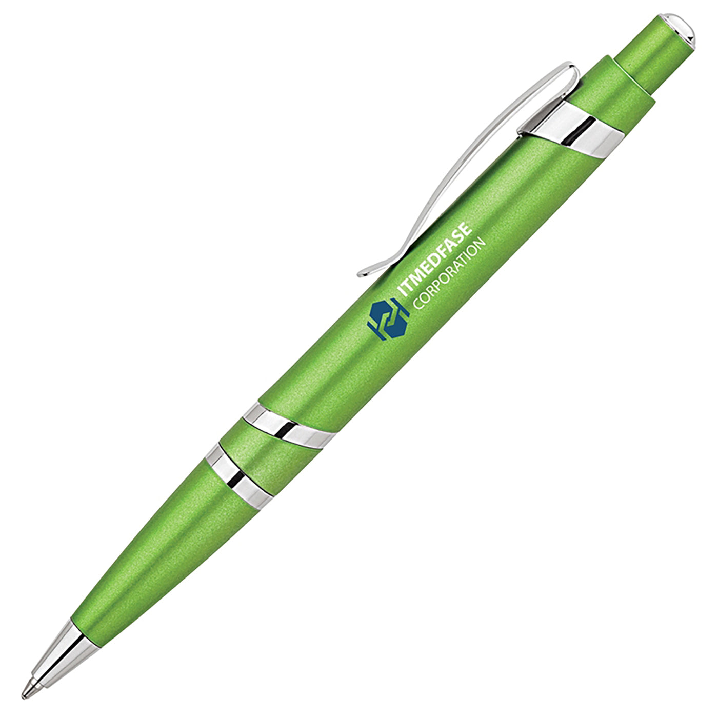 Metallic Plastic Ballpoint with Spiral Rings - BT6500G