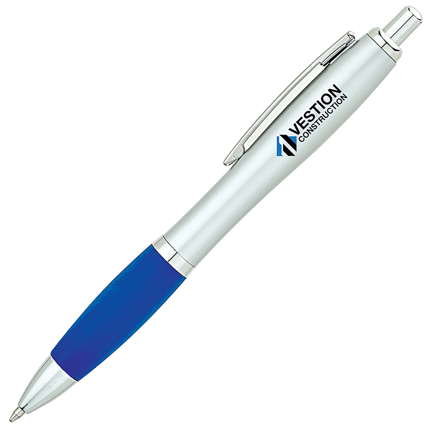 Matte Silver Rubberized Grip Pen - BV2300N