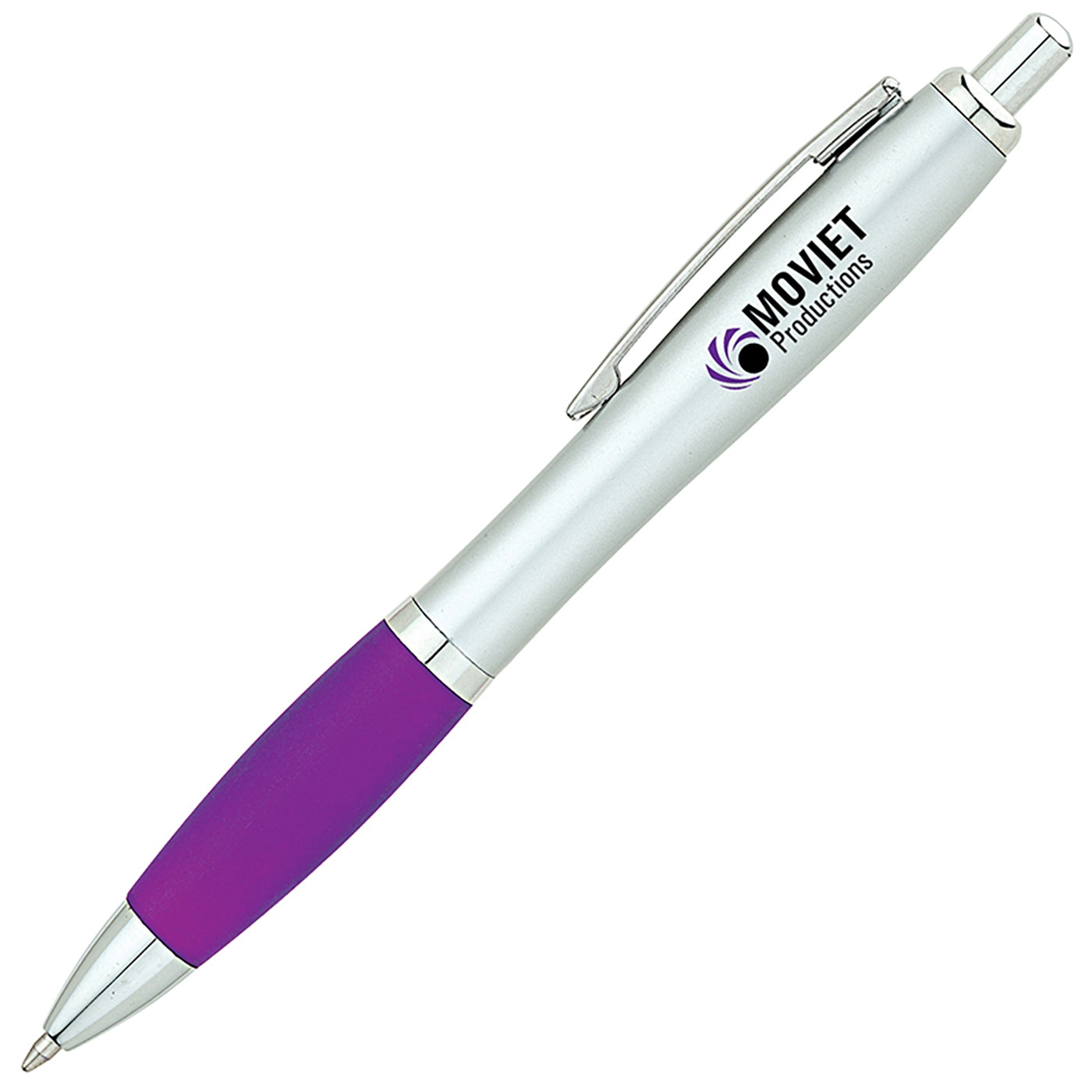 Matte Silver Rubberized Grip Pen - BV2300P