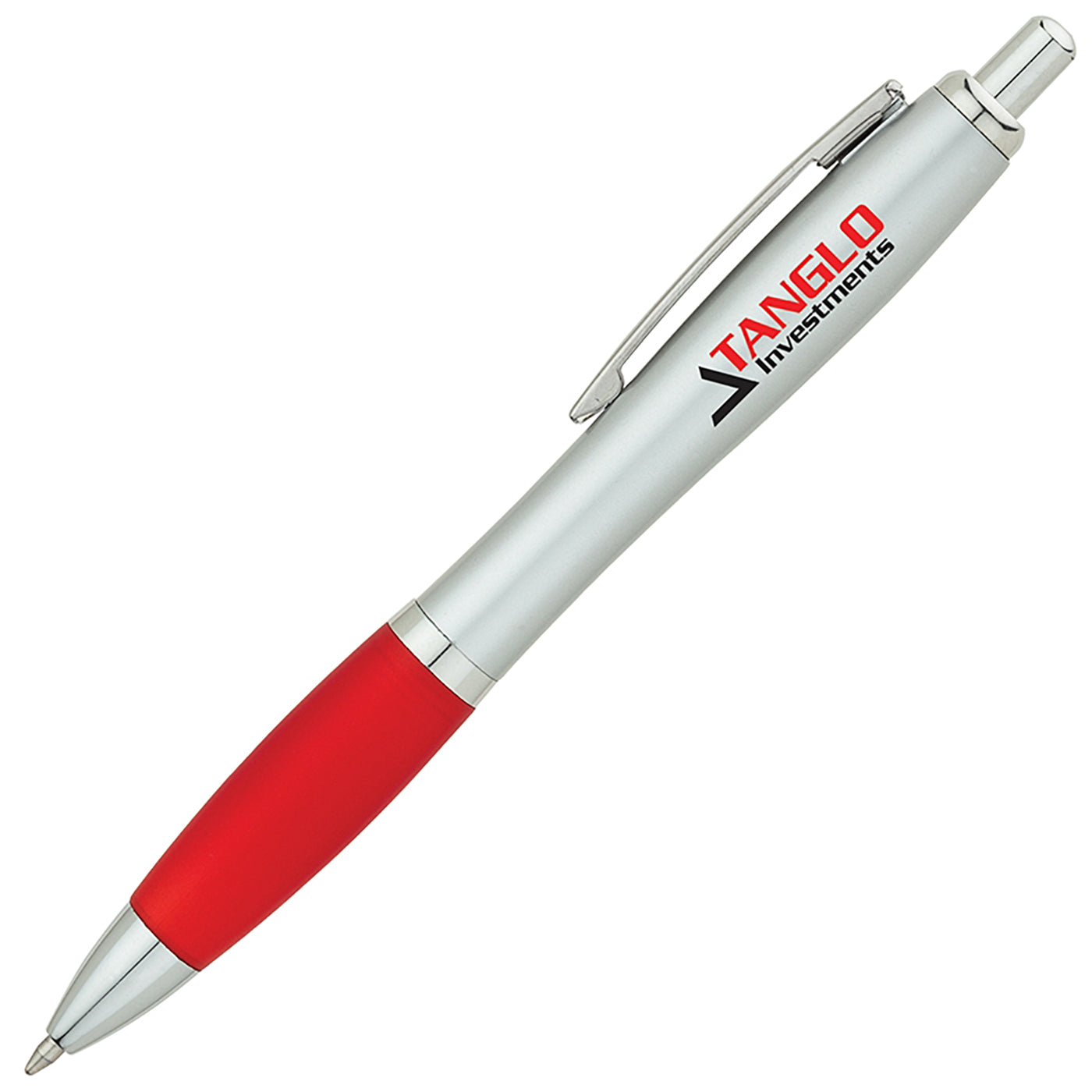 Matte Silver Rubberized Grip Pen - BV2300R