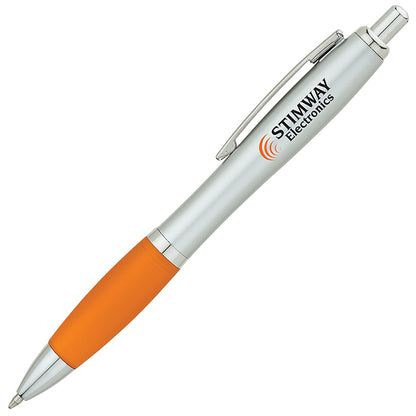 Matte Silver Rubberized Grip Pen - BV2300T