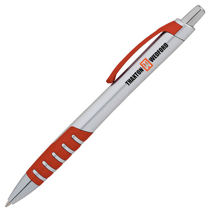 Chrome-Accented Plunge-Action Ballpoint Pen - BV5100T