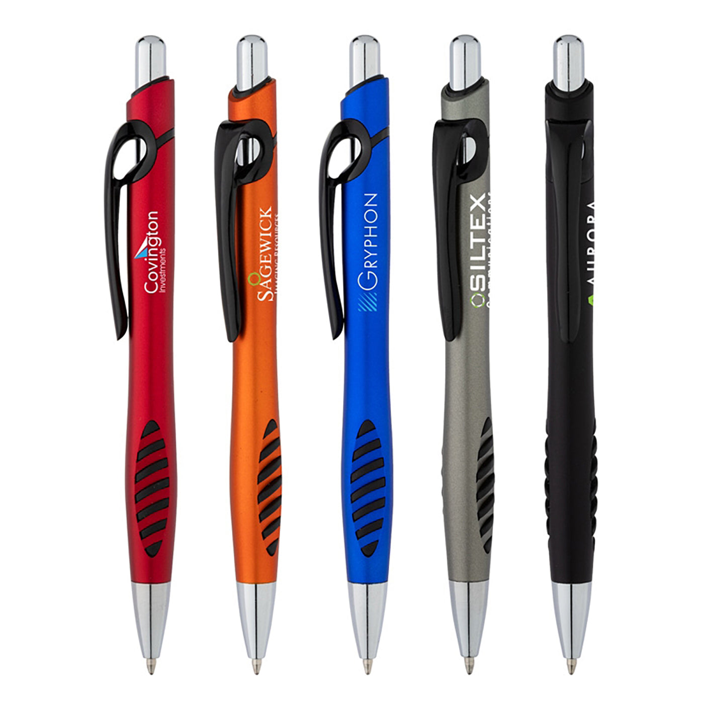 D-Ring Clip Plunge-Action Ballpoint Pen