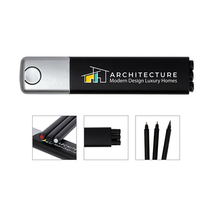 3-in-1 Pen Set with Pop-Up Case