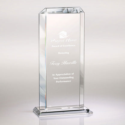 Optical Crystal Tower Award with Base