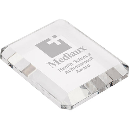 Beveled Optical Crystal Rectangle Paperweight - CA3001