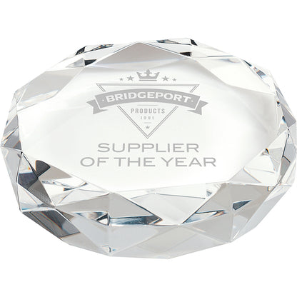 Octagon Optical Crystal Paperweight - CA3102