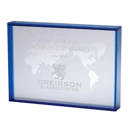 Rectangular Crystal World Map Award