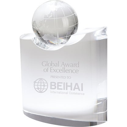 Crystal Globe on Wave Base - CA3303