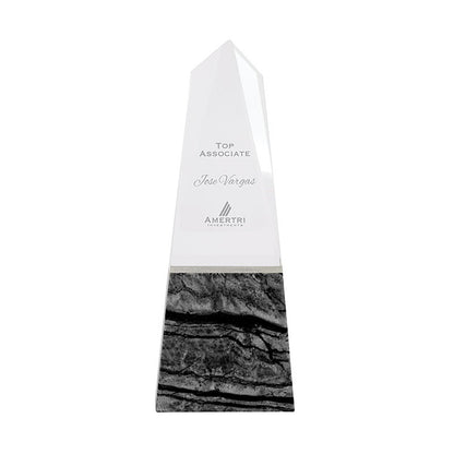Crystal Tower Award with Marble Base