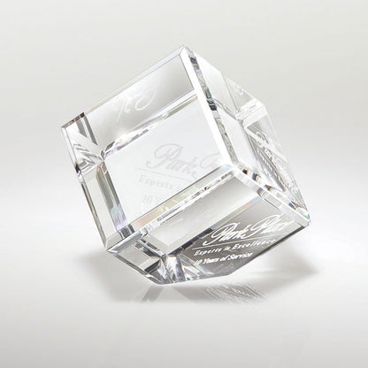 Corner-Cut Crystal Block Award