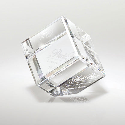 Corner-Cut Crystal Block Award - CA500