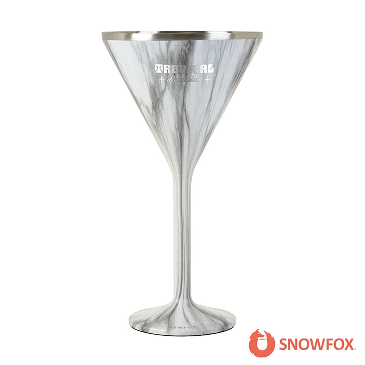 8 oz. Double Wall Steel Stemmed Martini Glass - CF1018W