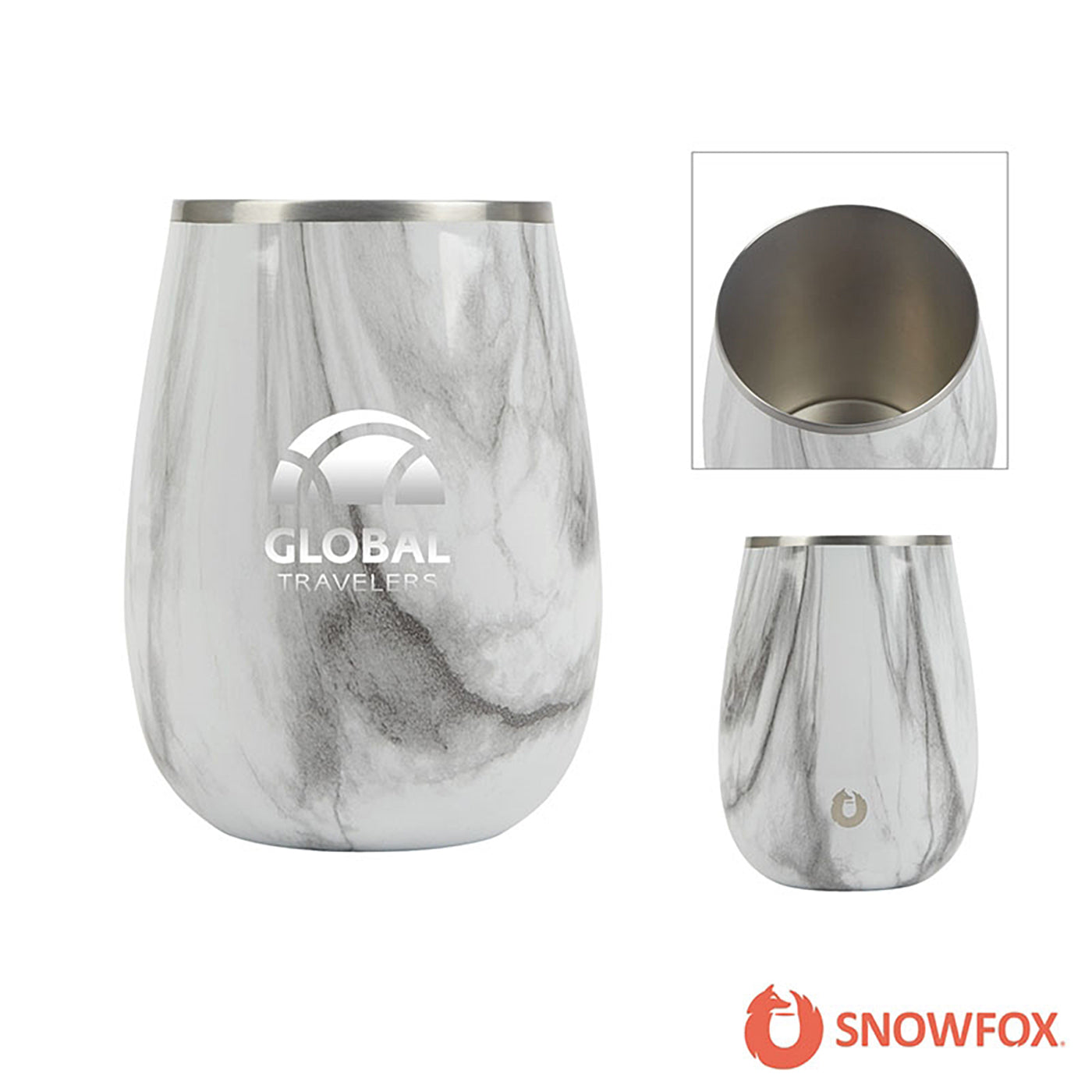 13.5 oz. Vacuum Insulated Marble Finish Pinot Noir Wine Glass