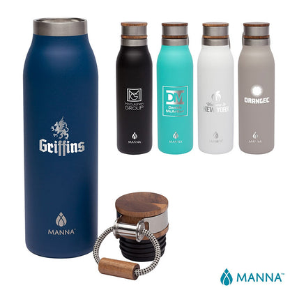 18 oz. Ascend Stainless Steel Water Bottle w/ Acacia Lid