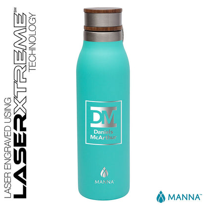 18 oz. Ascend Stainless Steel Water Bottle w/ Acacia Lid - CM2027L