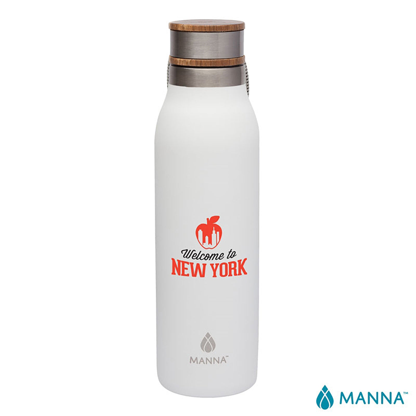 18 oz. Ascend Stainless Steel Water Bottle w/ Acacia Lid - CM2027W
