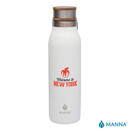 18 oz. Ascend Stainless Steel Water Bottle w/ Acacia Lid - CM2027W