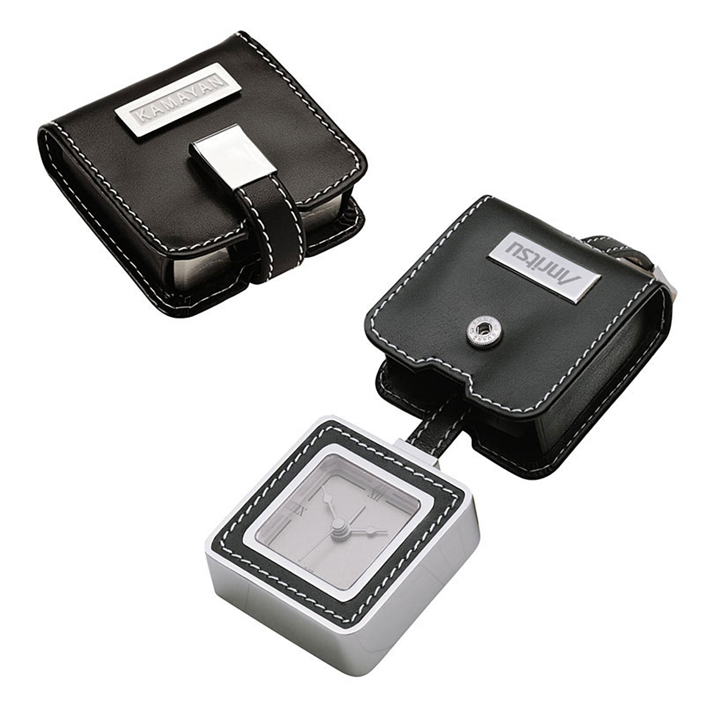 Foldable Leatherette Travel Alarm Clock