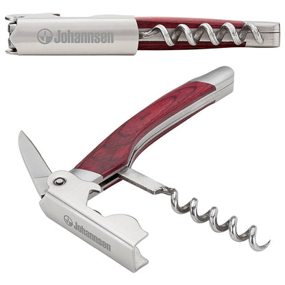 Wood Handle Steel Corkscrew Tool - EH3015
