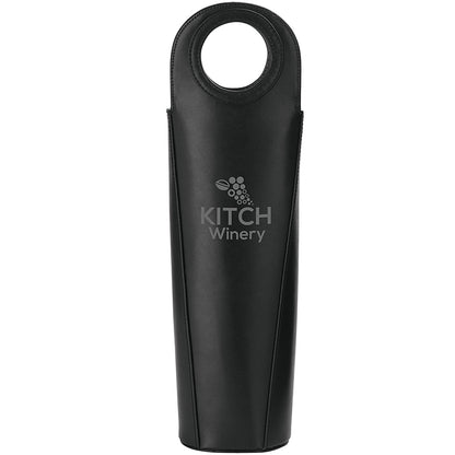 Insulated Leather Single Bottle Carrier - EH3514