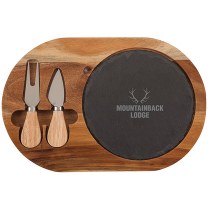 Acacia Wood Slate Cheese Board - EH4356