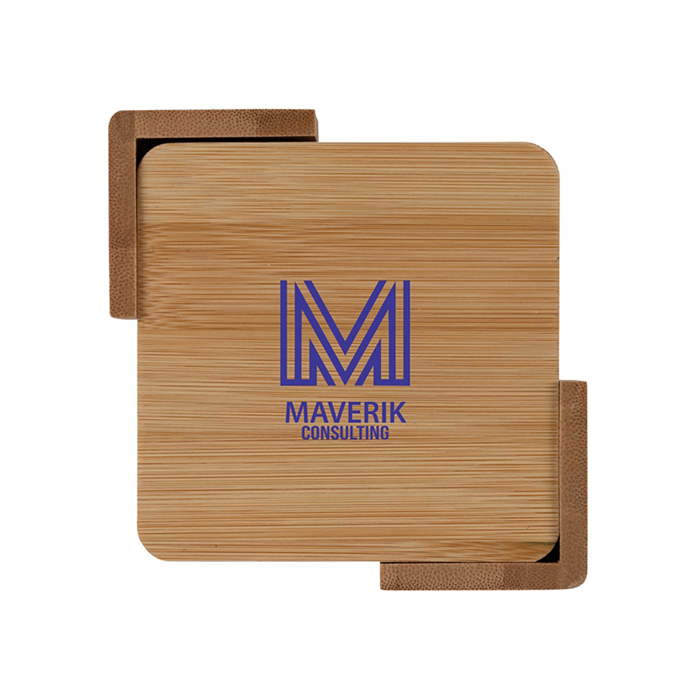4-Piece Bamboo Coaster Set with Holder - EH5202K