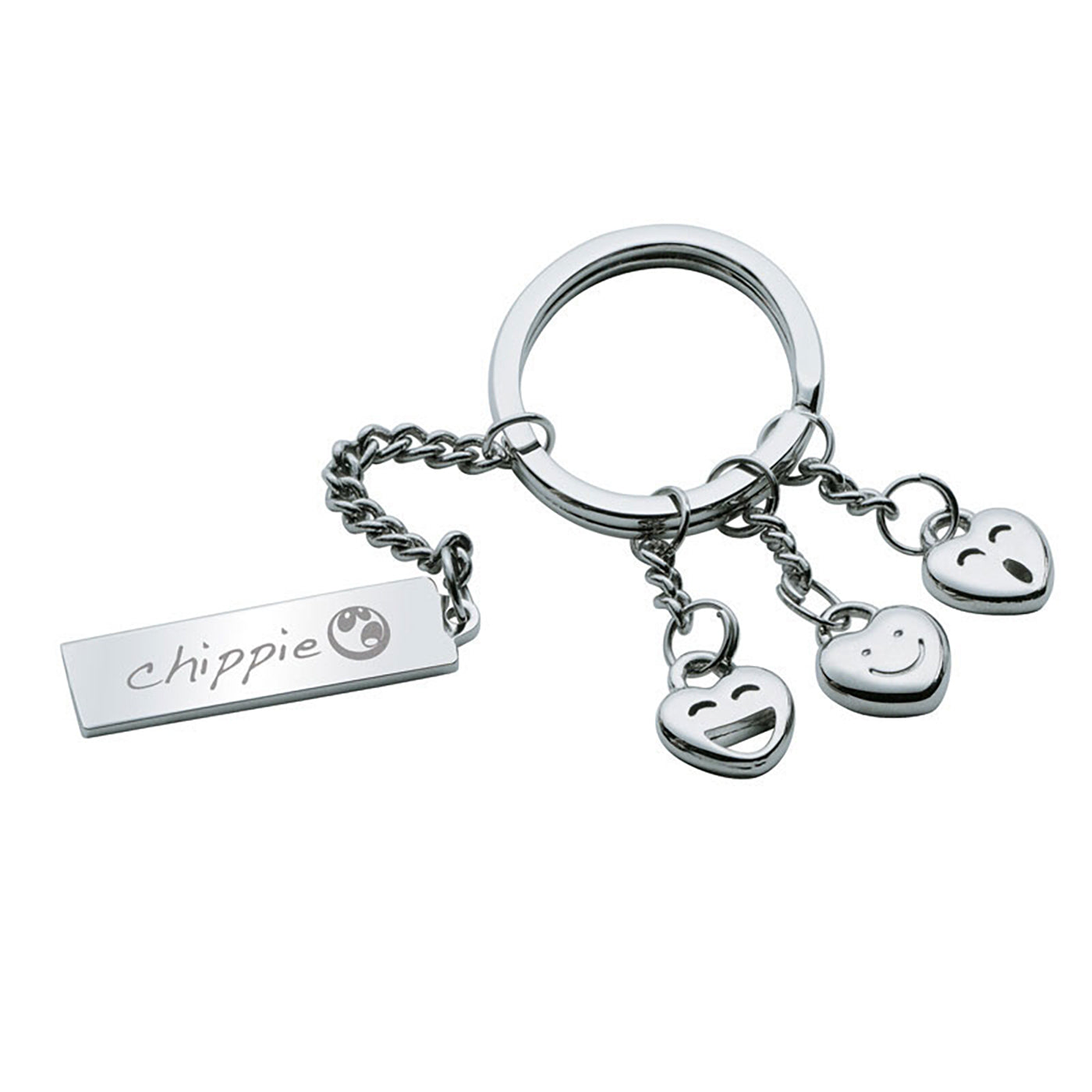Metal Smiley Face Keychain