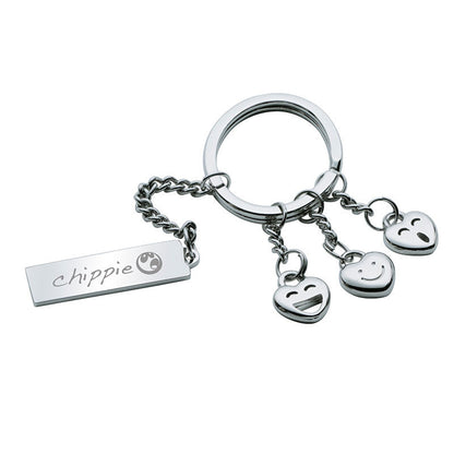 Metal Smiley Face Keychain