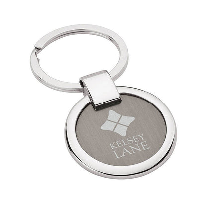 Round Aluminum Two-Tone Keychain
