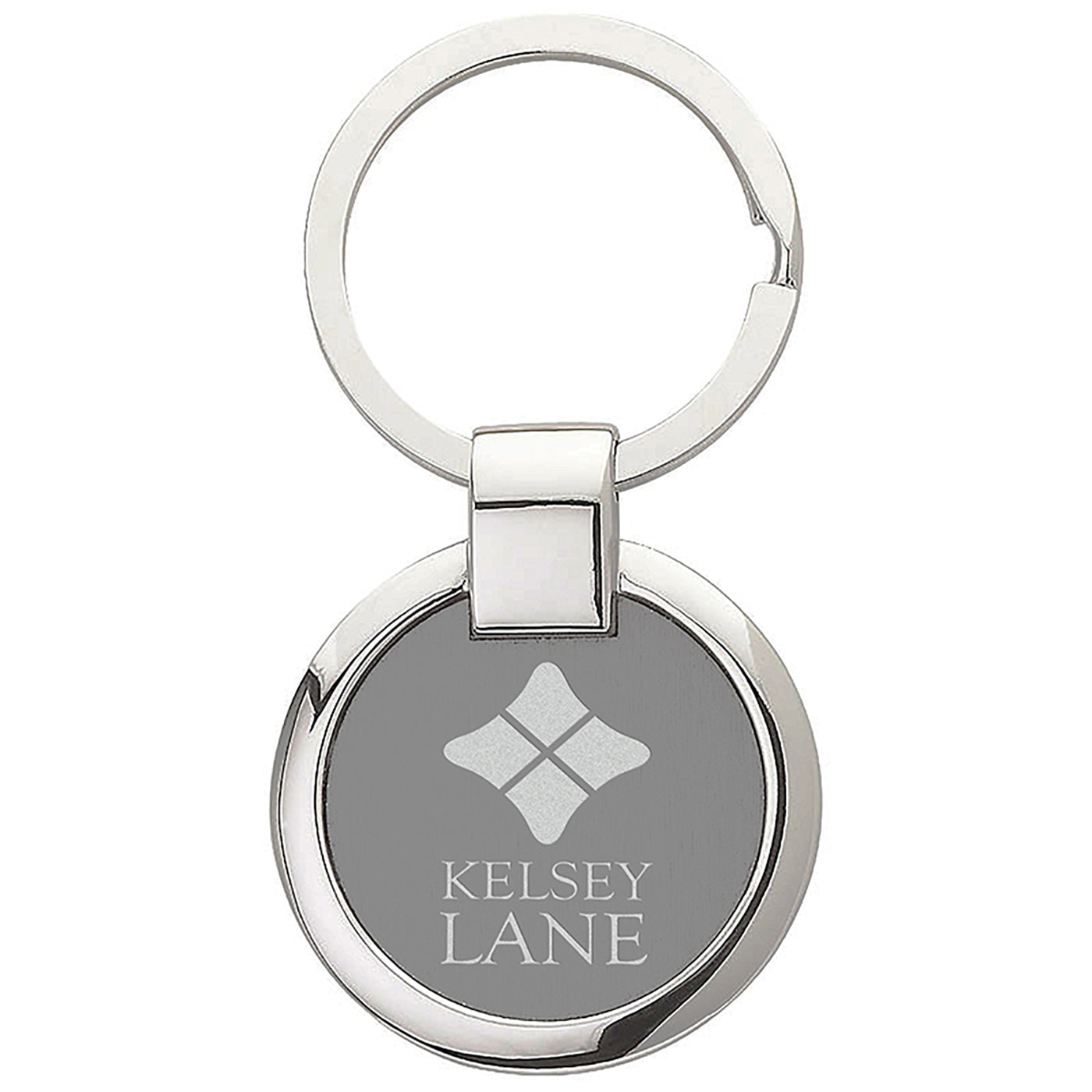 Round Aluminum Two-Tone Keychain - EK1050