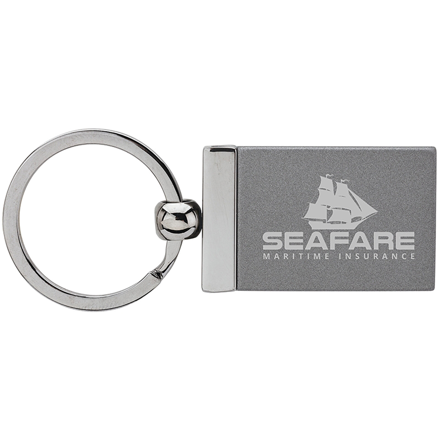 Heavyweight Gunmetal Rectangle Keychain - EK1052