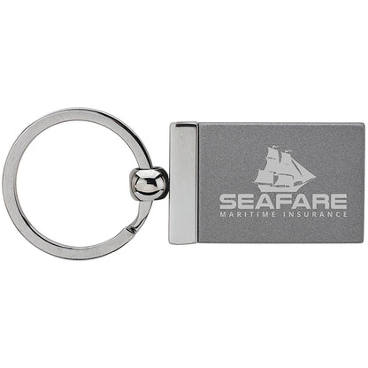 Heavyweight Gunmetal Rectangle Keychain - EK1052